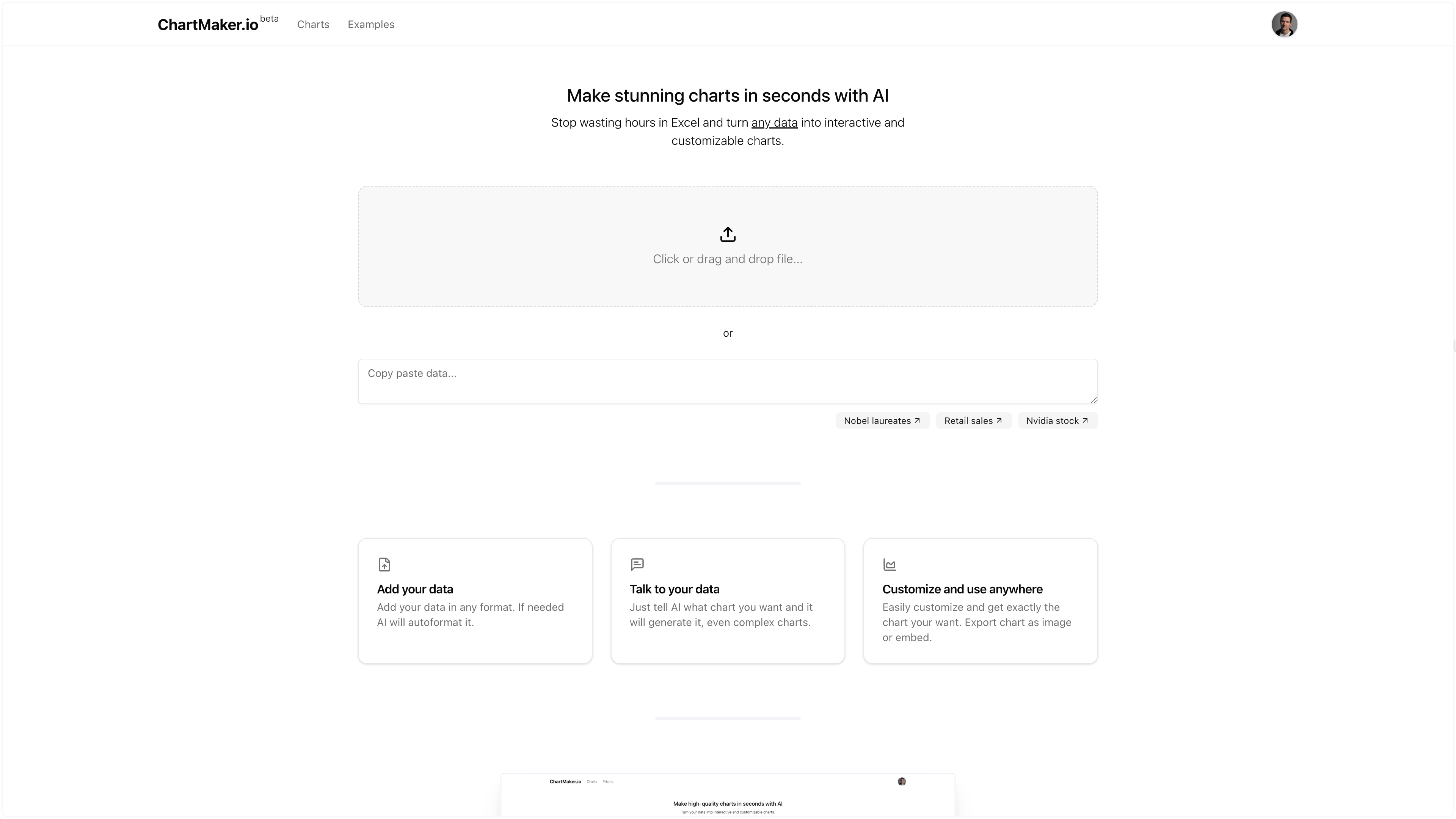 Chartmaker.io frontpage
